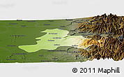 Physical Panoramic Map of Quillego, darken