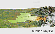 Physical Panoramic Map of Quillego, satellite outside