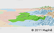 Political Panoramic Map of Quillego, lighten