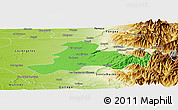 Political Panoramic Map of Quillego, physical outside