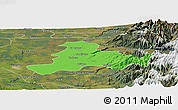 Political Panoramic Map of Quillego, satellite outside