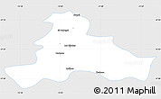 Silver Style Simple Map of Quillego, single color outside