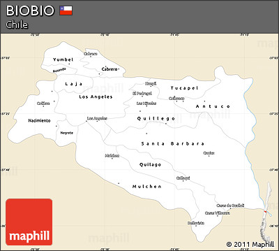 Classic Style Simple Map of BIOBIO, single color outside