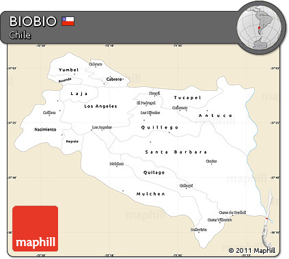 Classic Style Simple Map of BIOBIO, single color outside