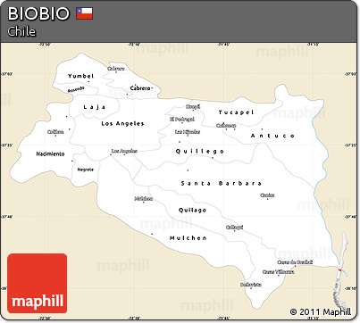 Classic Style Simple Map of BIOBIO, single color outside