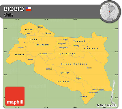 Savanna Style Simple Map of BIOBIO, single color outside
