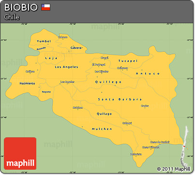 Savanna Style Simple Map of BIOBIO, single color outside