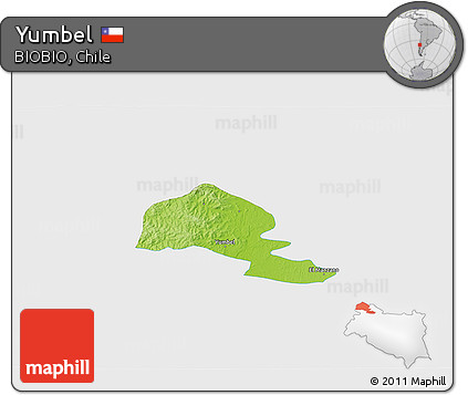 Physical 3D Map of Yumbel, single color outside