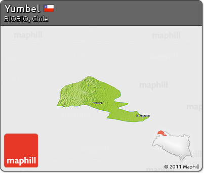 Physical 3D Map of Yumbel, single color outside