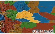 Political 3D Map of Yumbel, darken