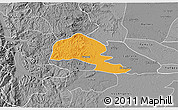 Political 3D Map of Yumbel, desaturated