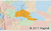 Political 3D Map of Yumbel, lighten