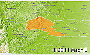 Political 3D Map of Yumbel, physical outside