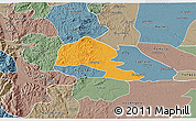 Political 3D Map of Yumbel, semi-desaturated