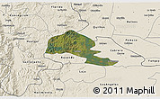 Satellite 3D Map of Yumbel, shaded relief outside