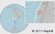 Gray Location Map of Yumbel, hill shading