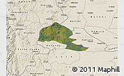 Satellite Map of Yumbel, shaded relief outside
