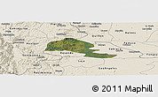 Satellite Panoramic Map of Yumbel, shaded relief outside
