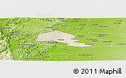 Shaded Relief Panoramic Map of Yumbel, physical outside