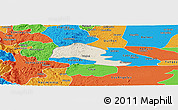 Shaded Relief Panoramic Map of Yumbel, political outside