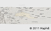 Shaded Relief Panoramic Map of Yumbel, semi-desaturated
