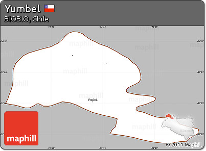 Gray Simple Map of Yumbel, cropped outside