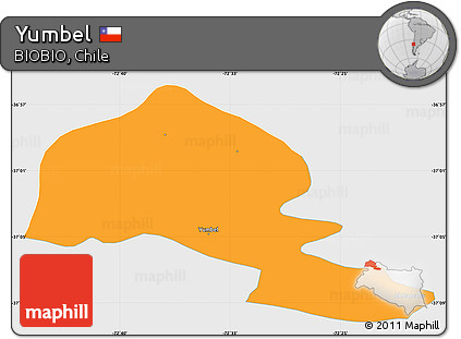 Political Simple Map of Yumbel, single color outside
