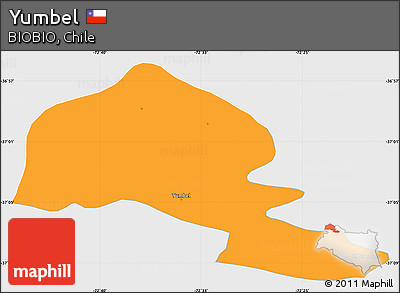 Political Simple Map of Yumbel, single color outside