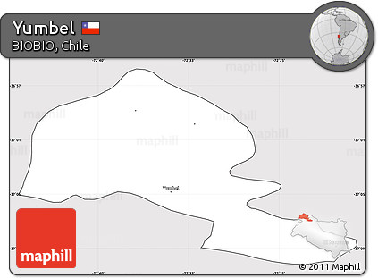 Silver Style Simple Map of Yumbel, cropped outside
