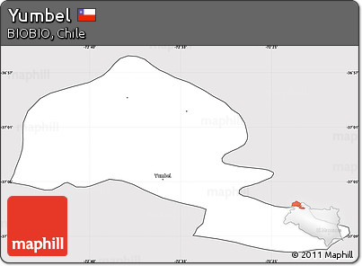 Silver Style Simple Map of Yumbel, cropped outside