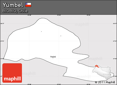 Silver Style Simple Map of Yumbel, cropped outside
