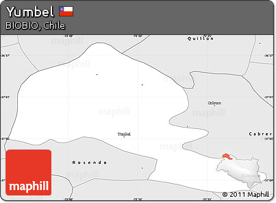 Silver Style Simple Map of Yumbel