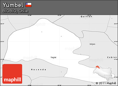 Silver Style Simple Map of Yumbel