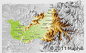 Physical 3D Map of CACHAPOAL, lighten, desaturated