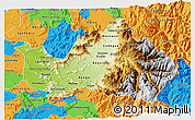 Physical 3D Map of CACHAPOAL, political outside