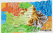 Physical 3D Map of CACHAPOAL, political shades outside