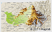 Physical 3D Map of CACHAPOAL, shaded relief outside