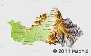 Physical 3D Map of CACHAPOAL, single color outside