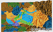 Political 3D Map of CACHAPOAL, darken