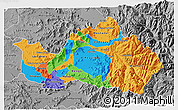 Political 3D Map of CACHAPOAL, desaturated