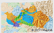 Political 3D Map of CACHAPOAL, lighten
