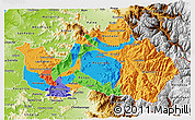Political 3D Map of CACHAPOAL, physical outside