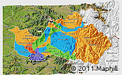 Political 3D Map of CACHAPOAL, satellite outside