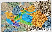 Political 3D Map of CACHAPOAL, semi-desaturated