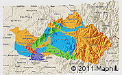 Political 3D Map of CACHAPOAL, shaded relief outside