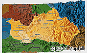 Political Shades 3D Map of CACHAPOAL, darken