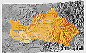 Political Shades 3D Map of CACHAPOAL, desaturated