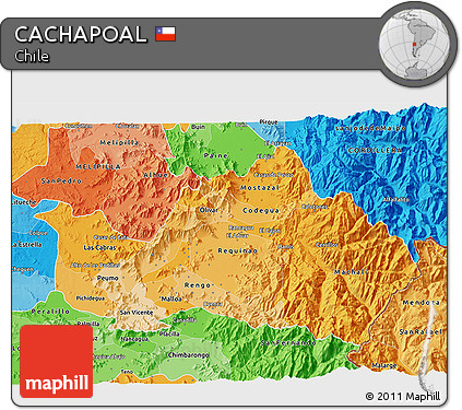 Political Shades 3D Map of CACHAPOAL