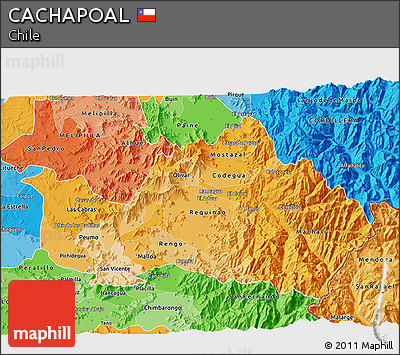 Political Shades 3D Map of CACHAPOAL
