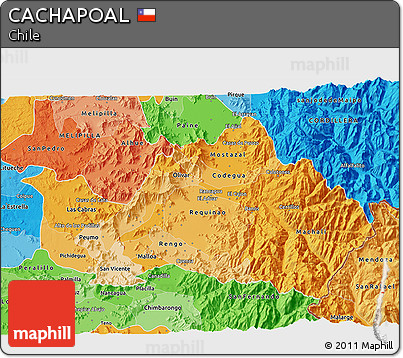 Political Shades 3D Map of CACHAPOAL